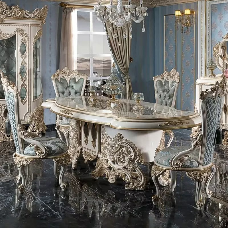Elegant white dining table