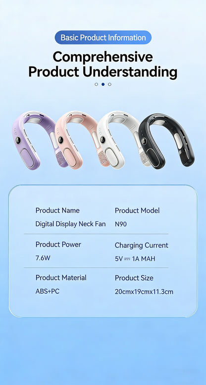 Portable Hands-Free Cooling - Perfect for Outdoor & Office