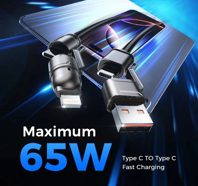 70% OFF🔥65W Fast Charging | 4-in-1 Multi-Function Cable