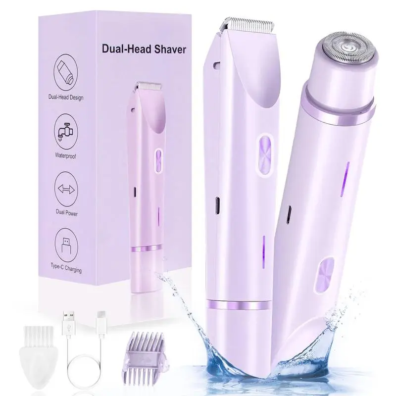 ⚡ 2-in-1 Electric Shaver for Women | Bikini, Face & Body Hair Trimmer