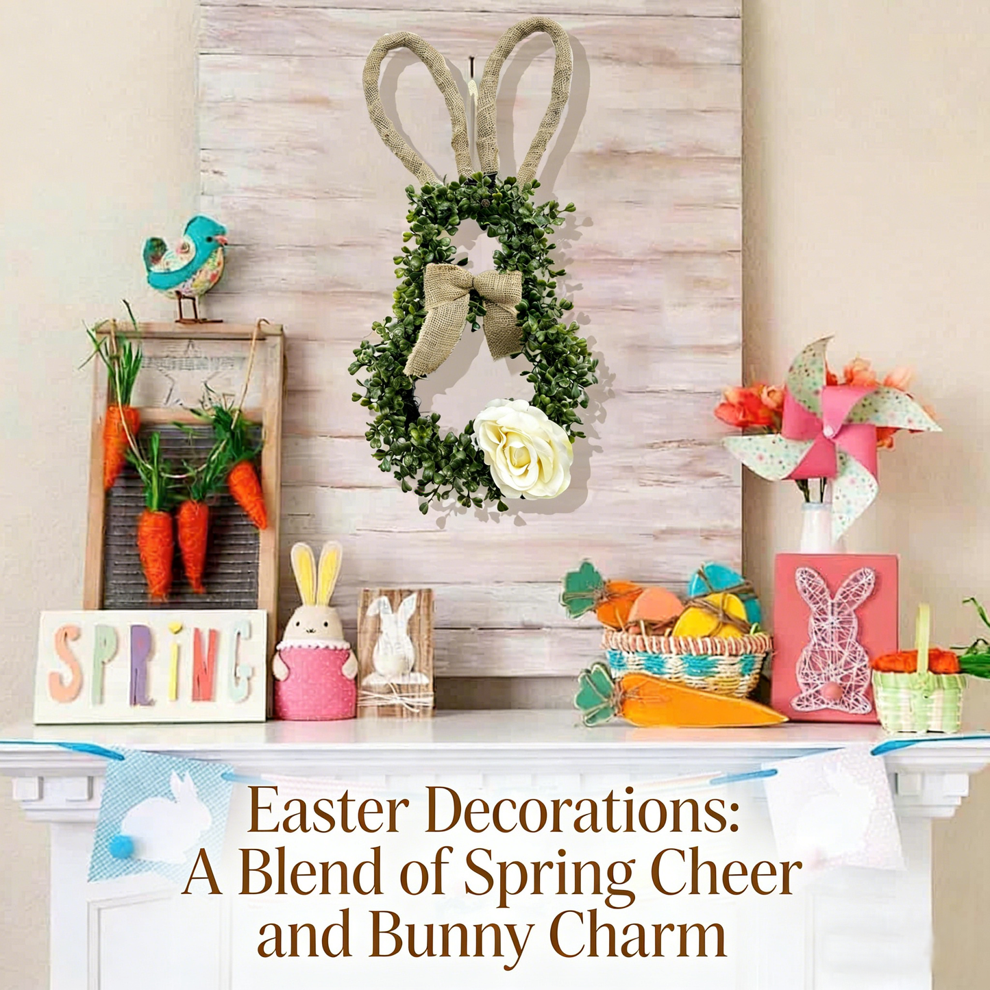 Hot Sale Decor: 50% Off Rabbit Flower Wreath