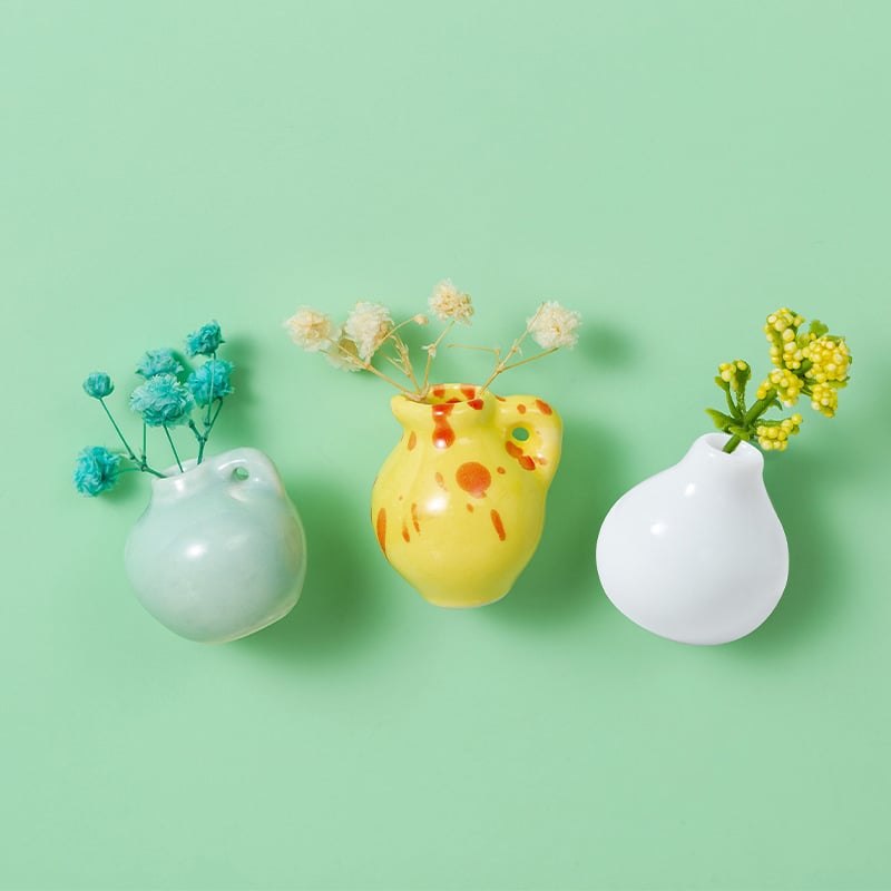 🌸Cute Plant Ceramic Vase Fridge Magnets