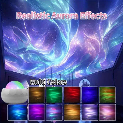 ❤️Save 50%❤️USB Aurora Effect Projector Lamp – 7-Color Northern Lights & Water Ripple Effect