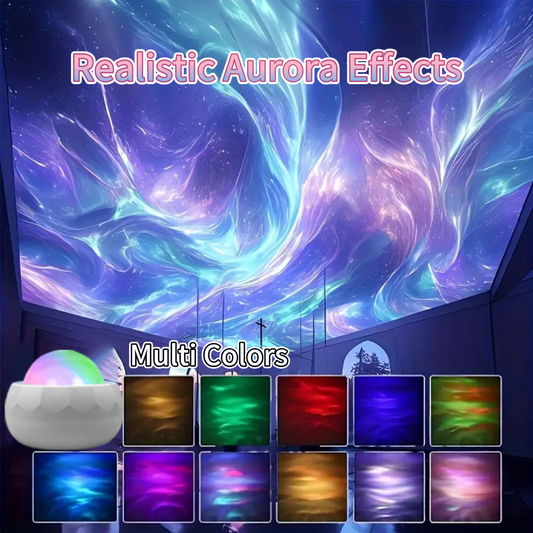 ❤️Save 50%❤️USB Aurora Effect Projector Lamp – 7-Color Northern Lights & Water Ripple Effect