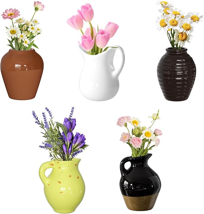 🌸Cute Plant Ceramic Vase Fridge Magnets