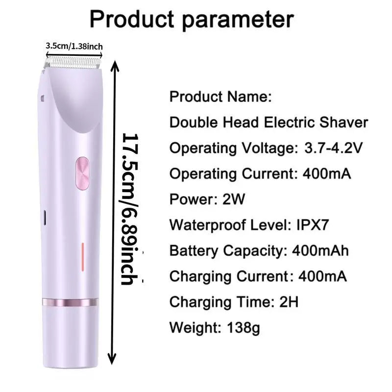 ⚡ 2-in-1 Electric Shaver for Women | Bikini, Face & Body Hair Trimmer