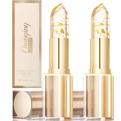 ✨ Color Changing Lipstick | Gold Crystal Moisturizing Lip Gloss