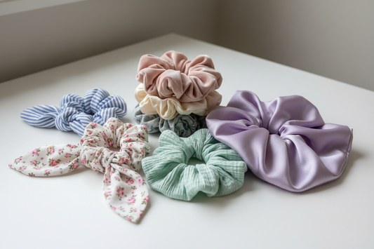 Velvet Hair Scrunchies - 6 Pack