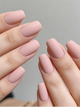 Matte Pink Press On Nails | Soft Pink Nude Matte Finish Reusable False Nails