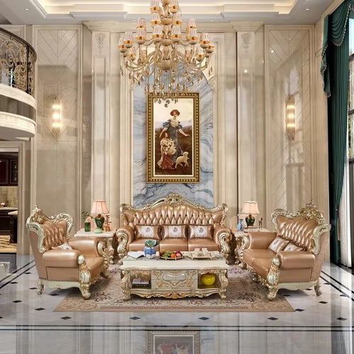 Luxurious wooden sofa