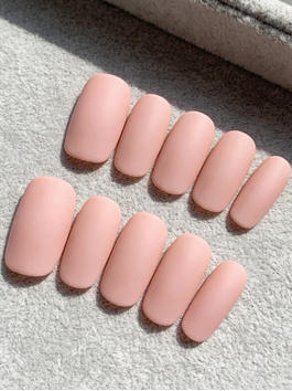 Matte Pink Press On Nails | Soft Pink Nude Matte Finish Reusable False Nails