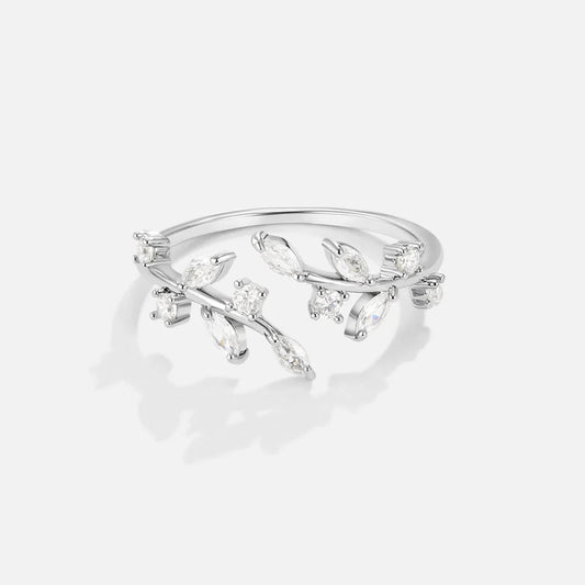 Silver Crystal Vine Ring